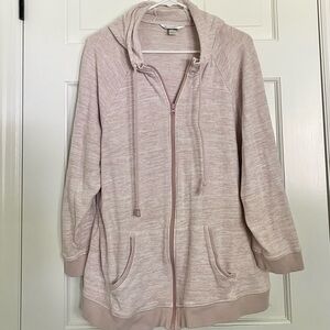 CJ Banks Pink Heather Knit Hoodie Sweater